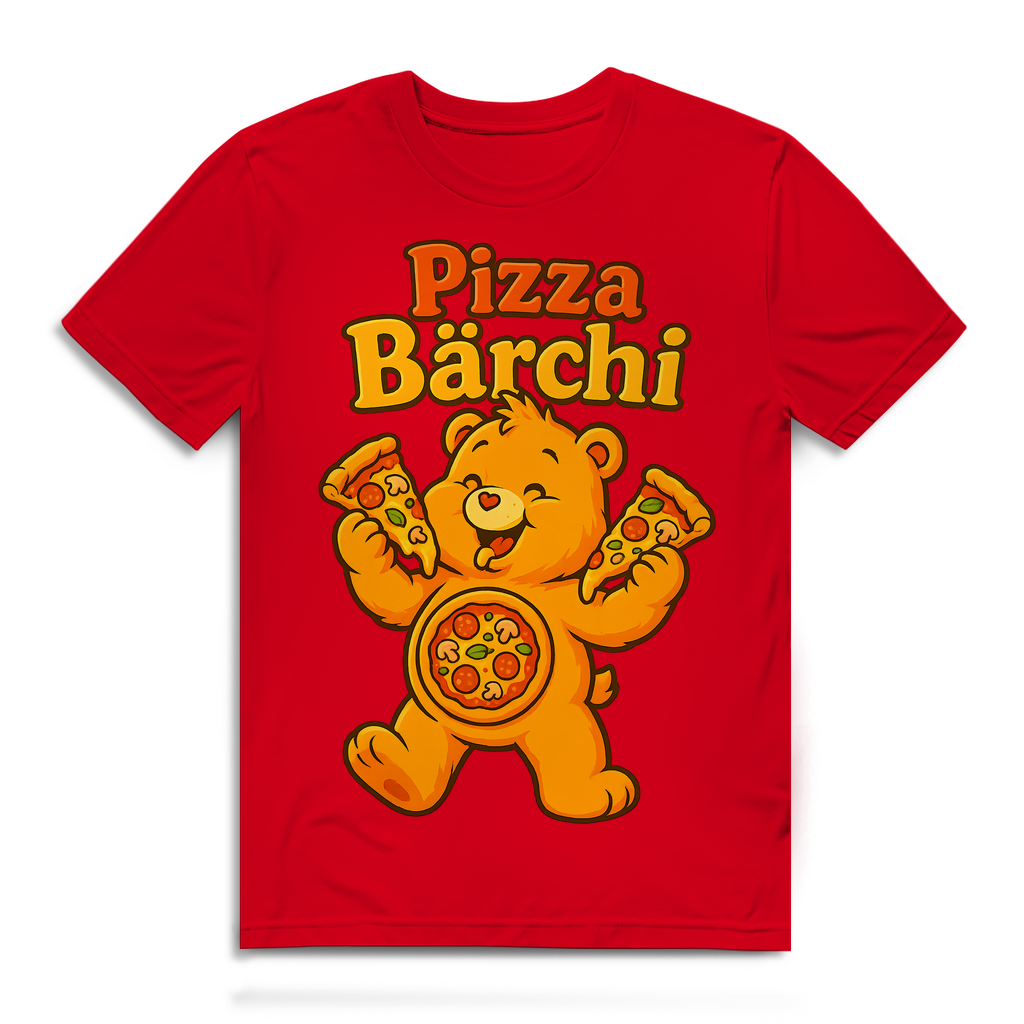 Pizza Bärchi - Glücksbärchi - Herren Premium Bio T-Shirt Red