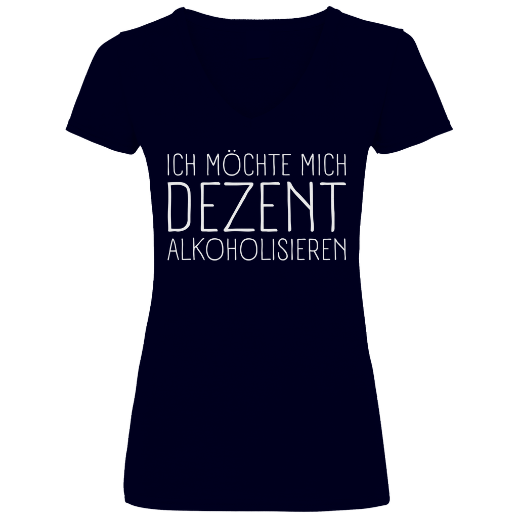 Ich möchte mich dezent alkoholisieren - V-Neck Damenshirt Deep Navy