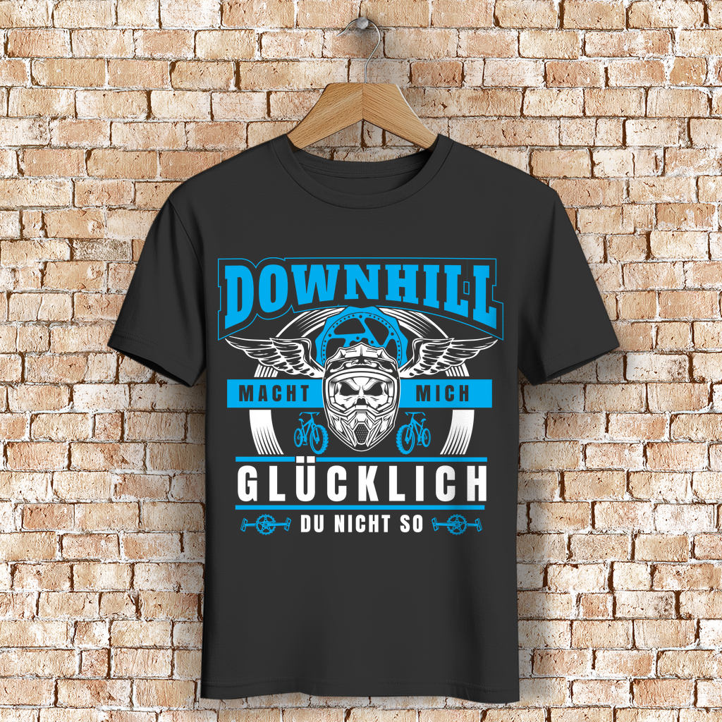 Downhill Shirt Herren – Lustiges MTB Spruchshirt für Mountainbike Fans