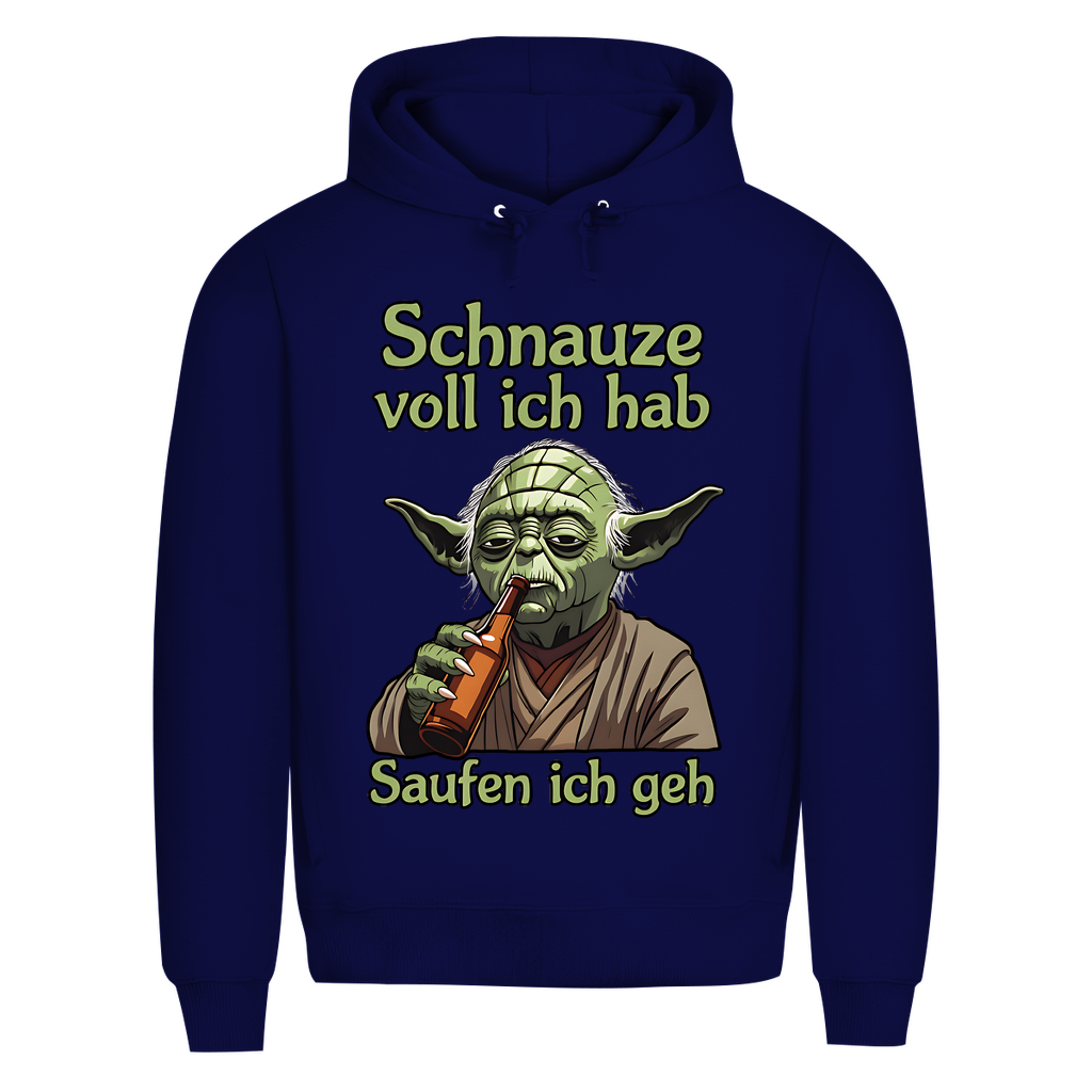 Herren Premium Bio Hoodie Yoda Schnauze Voll Ich Hab Saufen Ich Geh Navy Blue