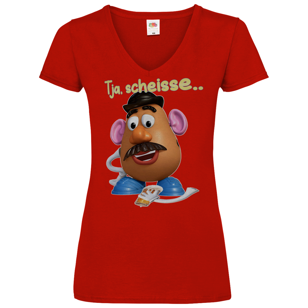 Tja, scheisse - Charlie Naseweis Toy Story - V-Neck Damenshirt Red