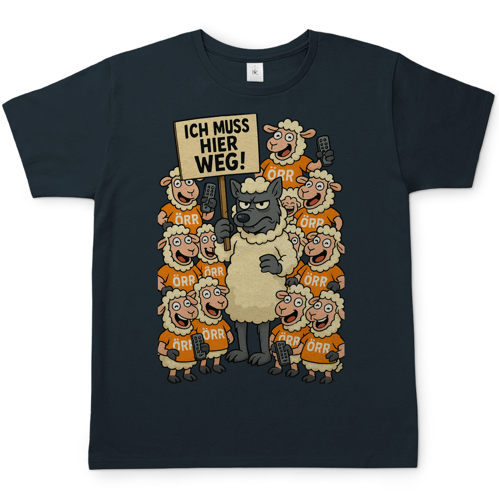 Wolf unter Schlafschafen ich muss hier weg - Herren T-Shirt