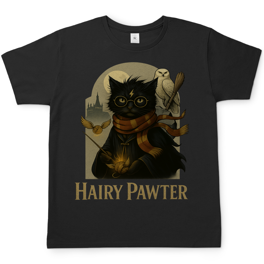 Hairy Pawter Harry Potter Katze - Herren T-Shirt Black