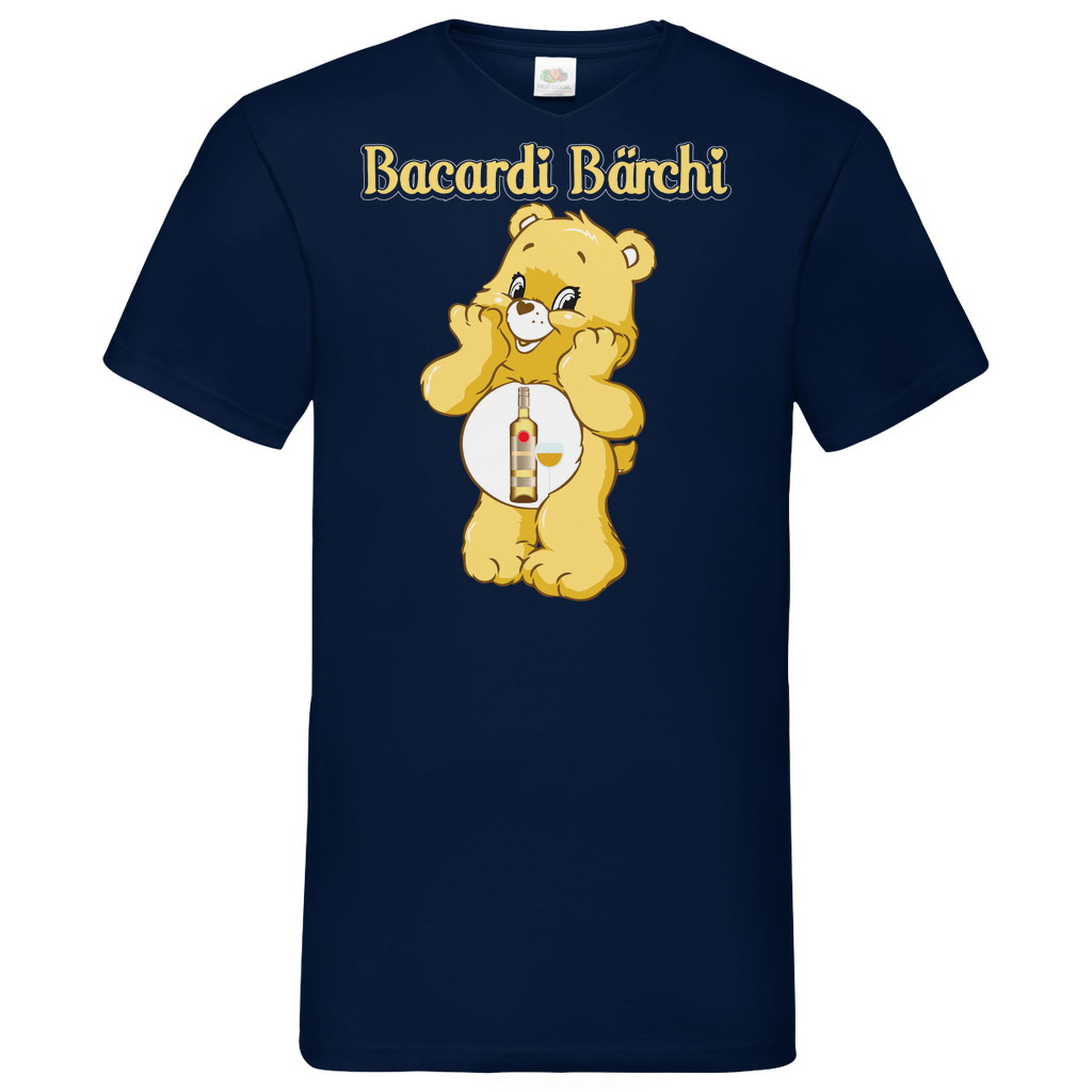 Bacardi Bärchi - Glücksbärchi - Herren V-Neck Shirt Navy