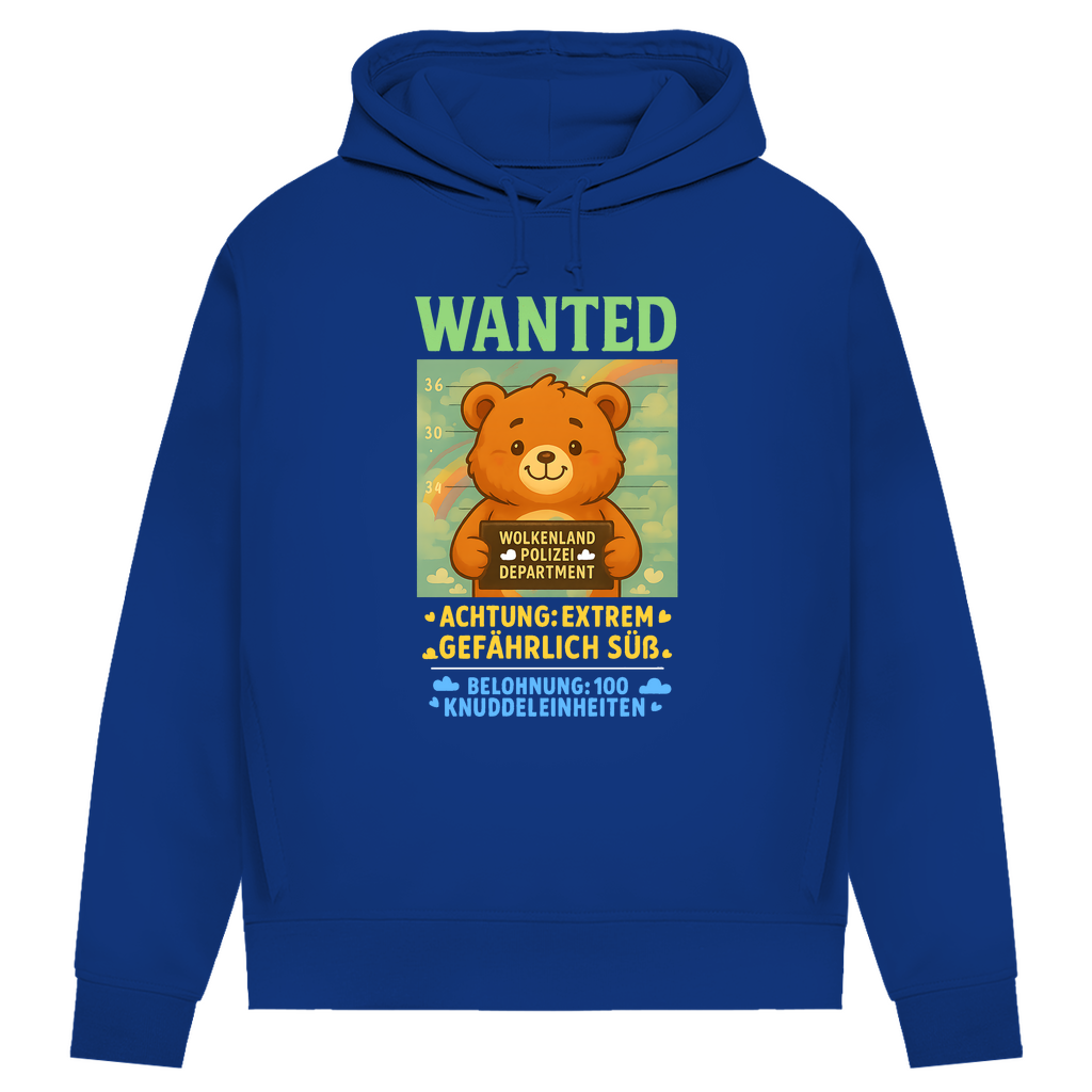 Damen Premium Bio Hoodie Wanted Glücksbärchi Wolkenland Extrem Gefährlich Süß Royal