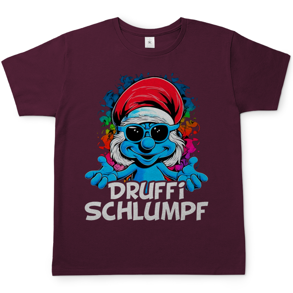 Druffi Schlumpf Grafik - Herren Shirt Burgundy