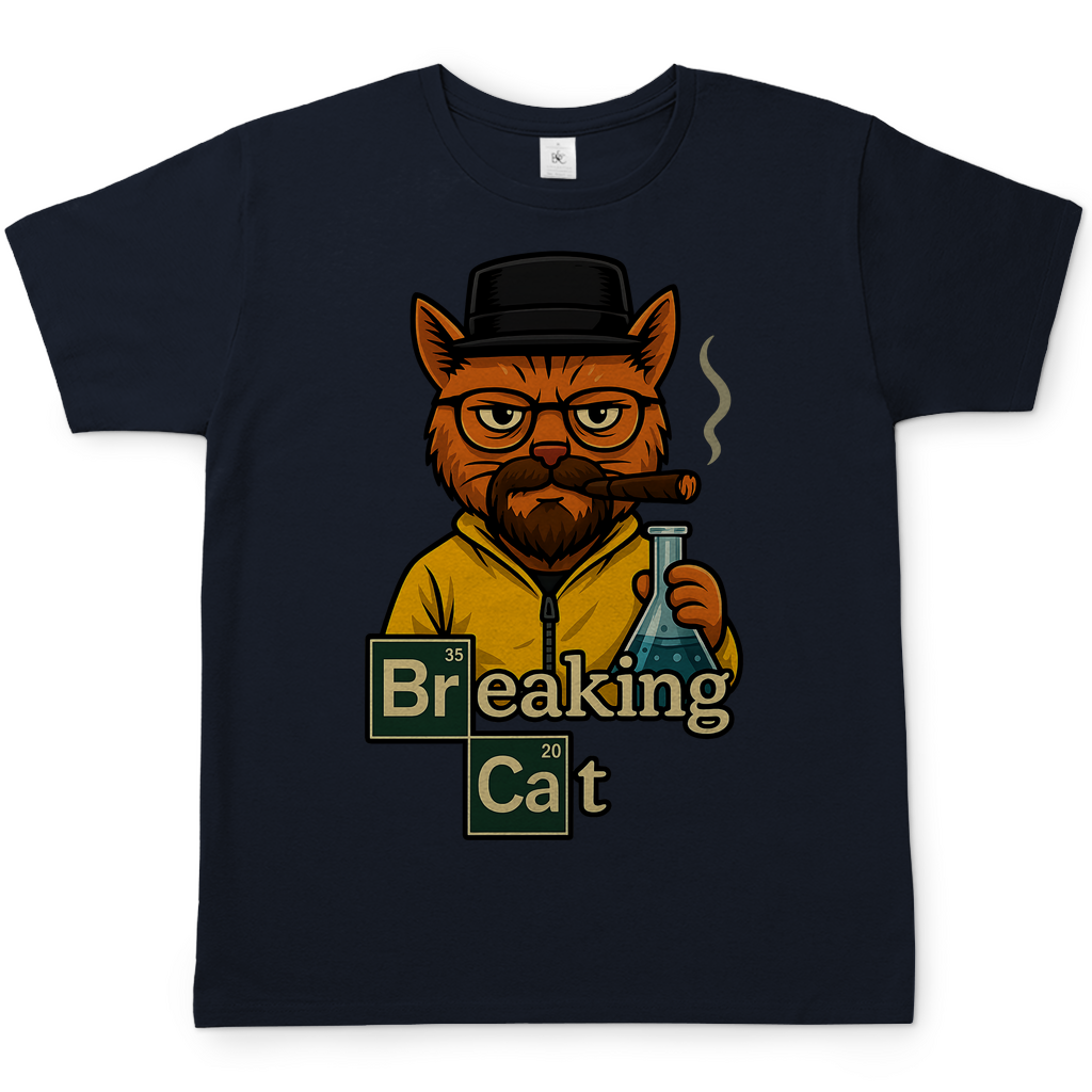 Breaking Bad Breaking Cat Katze - Herren T-Shirt Navy