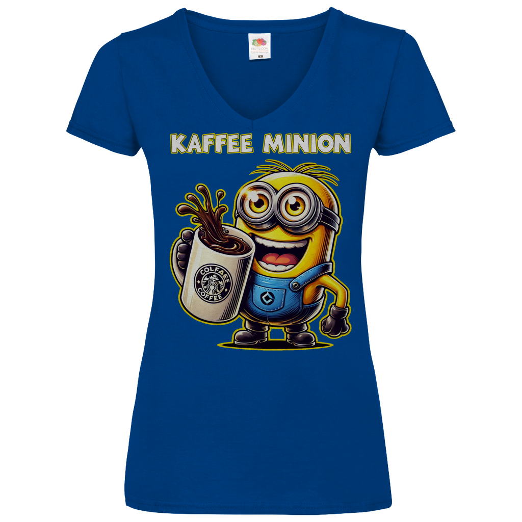 Kaffee Minion - V-Neck Damenshirt