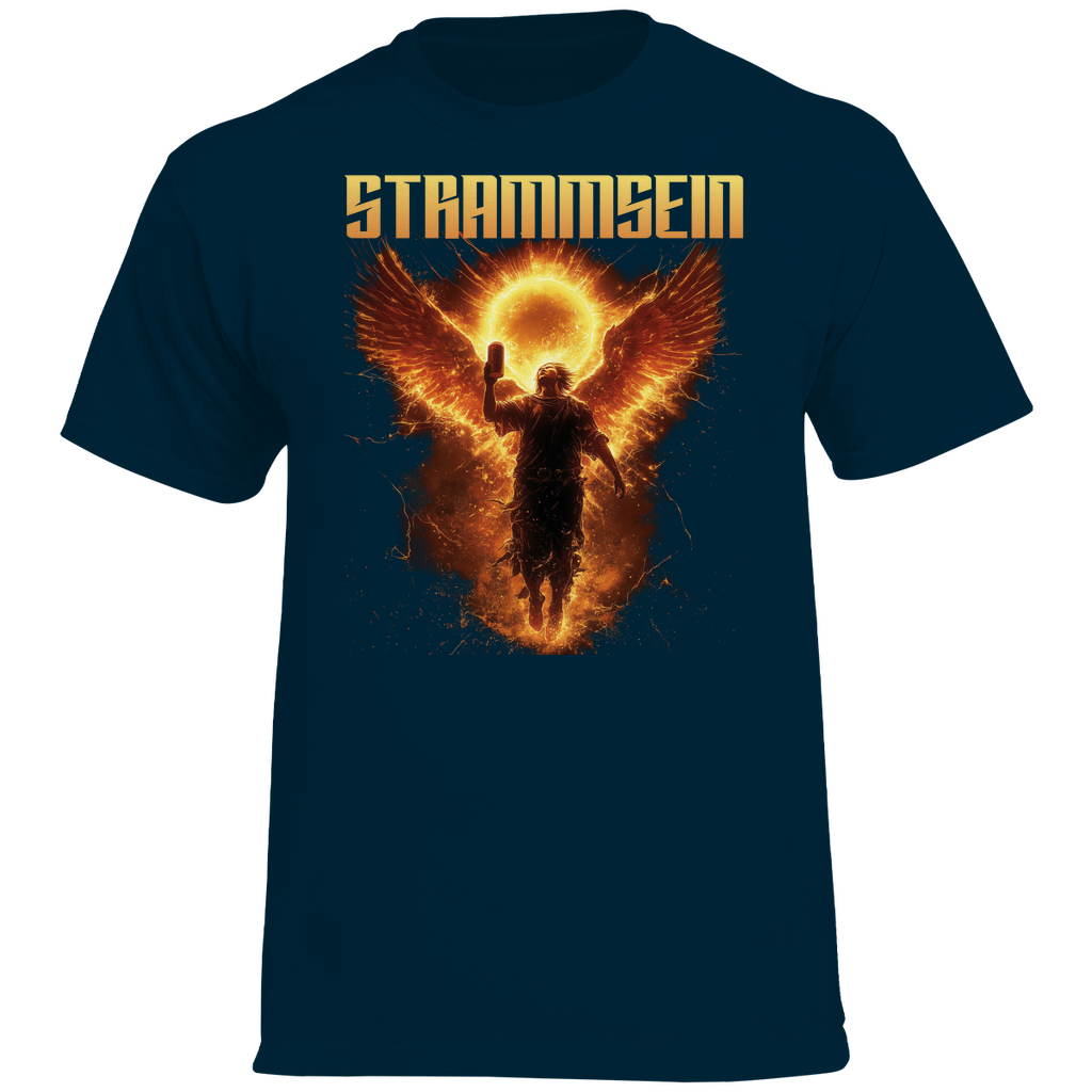 Strammsein Du Ich Wir Bier - Herren Heavy Cotton T-Shirt Sport Dark Navy