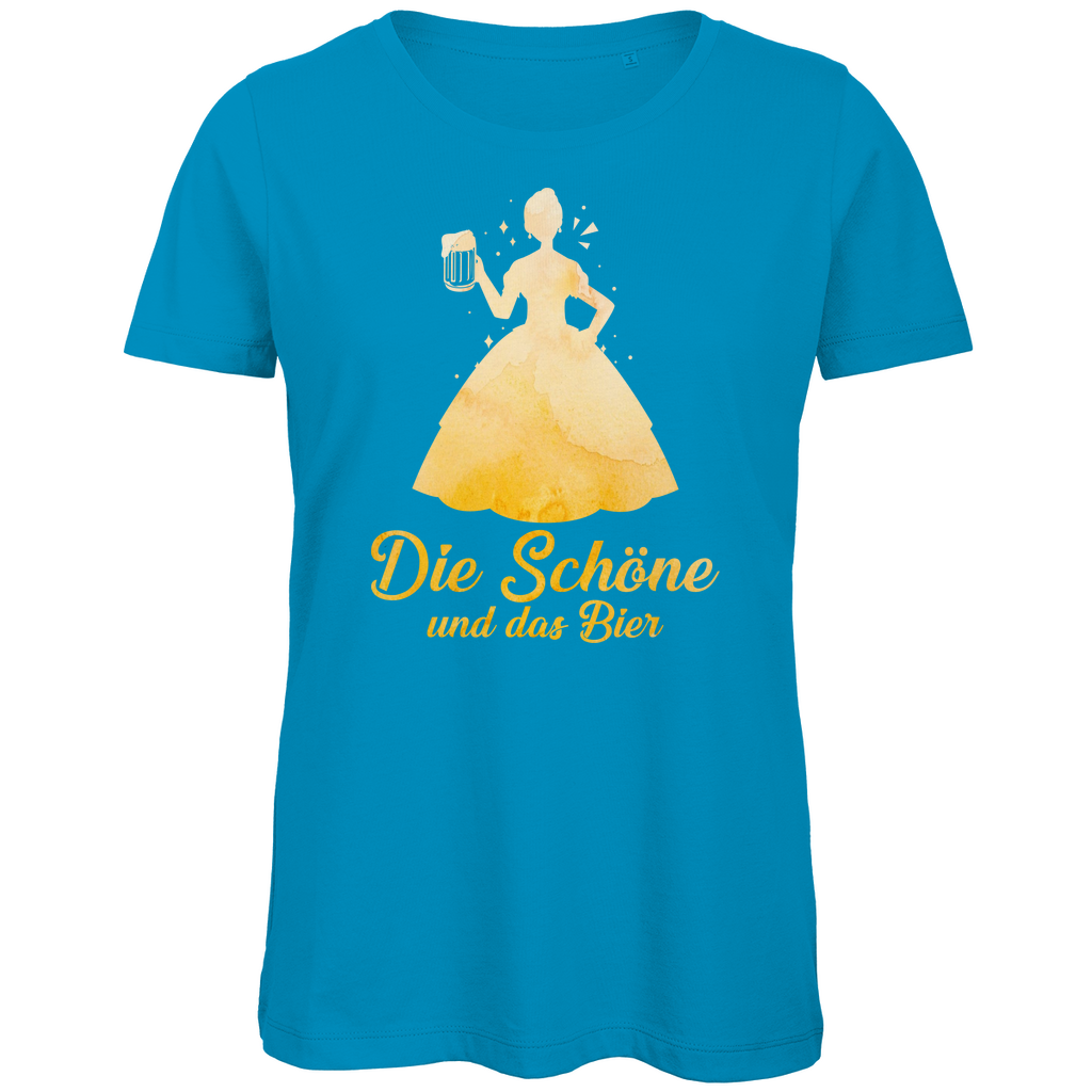 Die schöne und das Bier - Prinzessin Aquarell - Damen Premium Bio T-Shirt Atoll