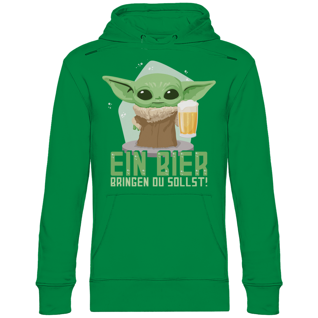 Ein Bier bringen du sollst Baby Yoda Grogu - Unisex Hoodie Kelly Green