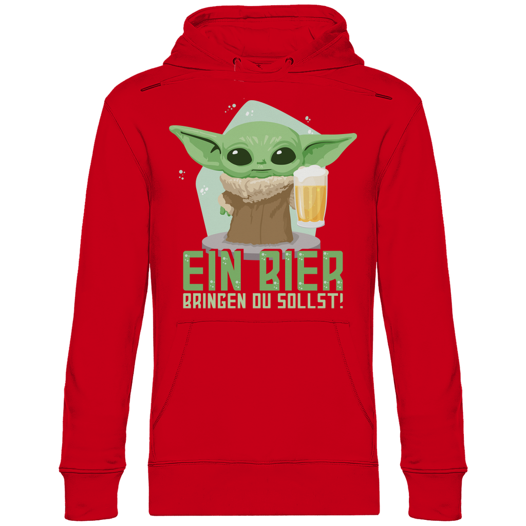 Ein Bier bringen du sollst Baby Yoda Grogu - Unisex Hoodie Red