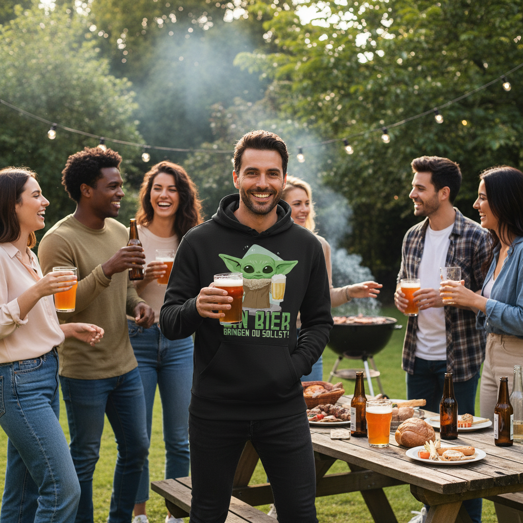 Ein Bier bringen du sollst Baby Yoda Grogu - Unisex Hoodie