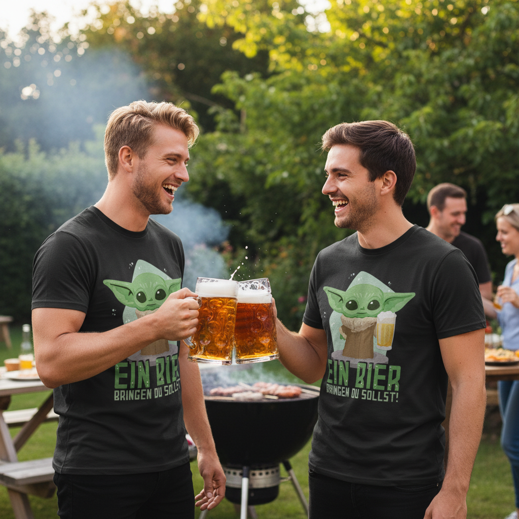 Ein Bier bringen du sollst Baby Yoda Grogu - Herren Shirt