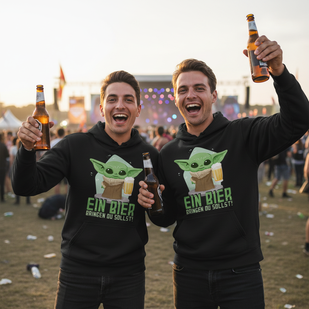 Ein Bier bringen du sollst Baby Yoda Grogu - Unisex Hoodie