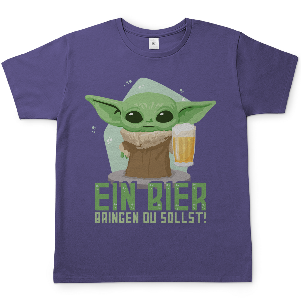 Ein Bier bringen du sollst Baby Yoda Grogu - Herren Shirt Millennial Lilac