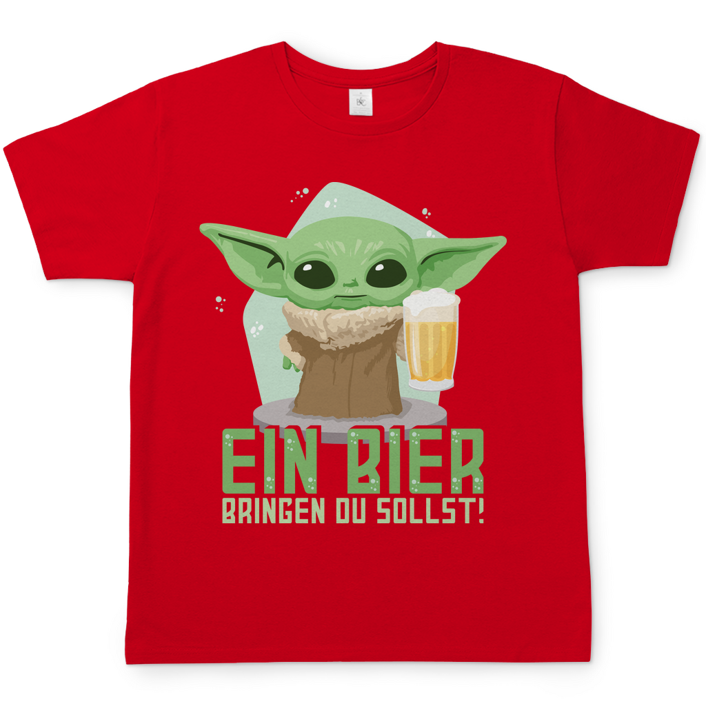 Ein Bier bringen du sollst Baby Yoda Grogu - Herren Shirt Red