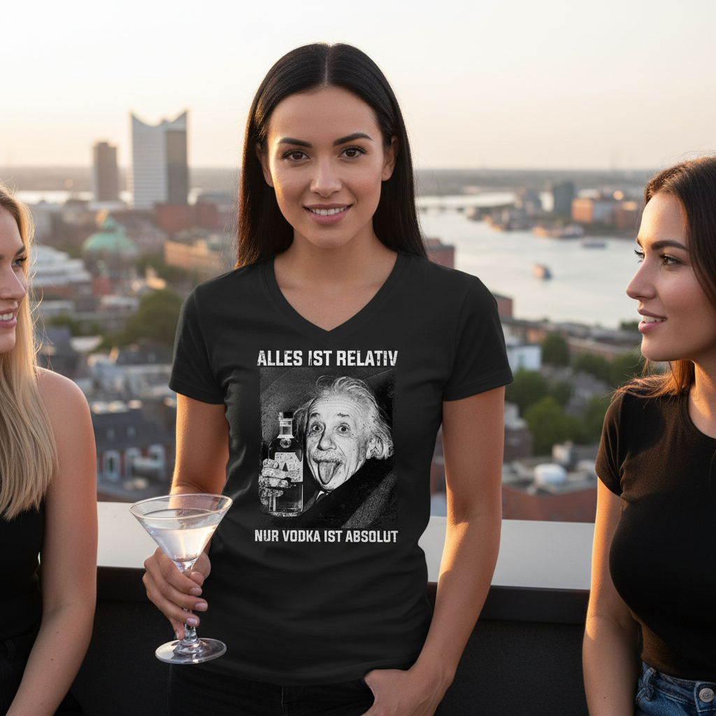 Alles ist Relativ nur Vodka ist Absolut - V-Neck Damenshirt