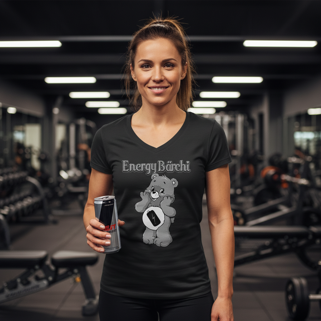 Energy Bärchi - Glücksbärchi - V-Neck Damenshirt
