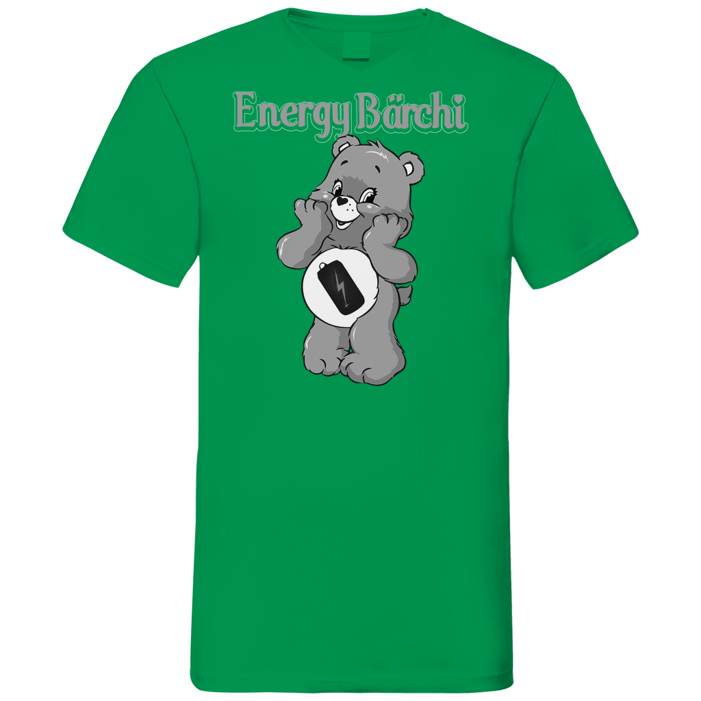 Energy Bärchi - Glücksbärchi - Herren V-Neck Shirt Kelly Green