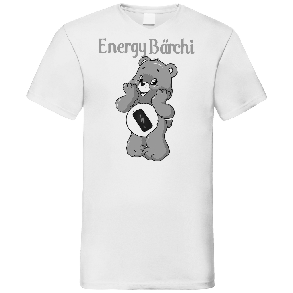 Energy Bärchi - Glücksbärchi - Herren V-Neck Shirt White