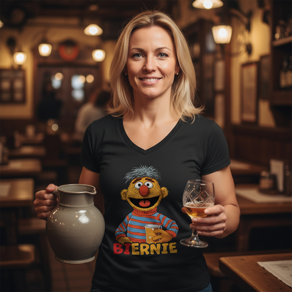 Sesamstraße - Ernie Biernie - V-Neck Damenshirt