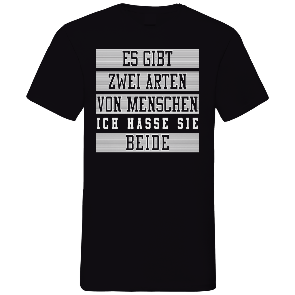 Es gibt zwei Arten von Menschen - Herren V-Neck Shirt Black