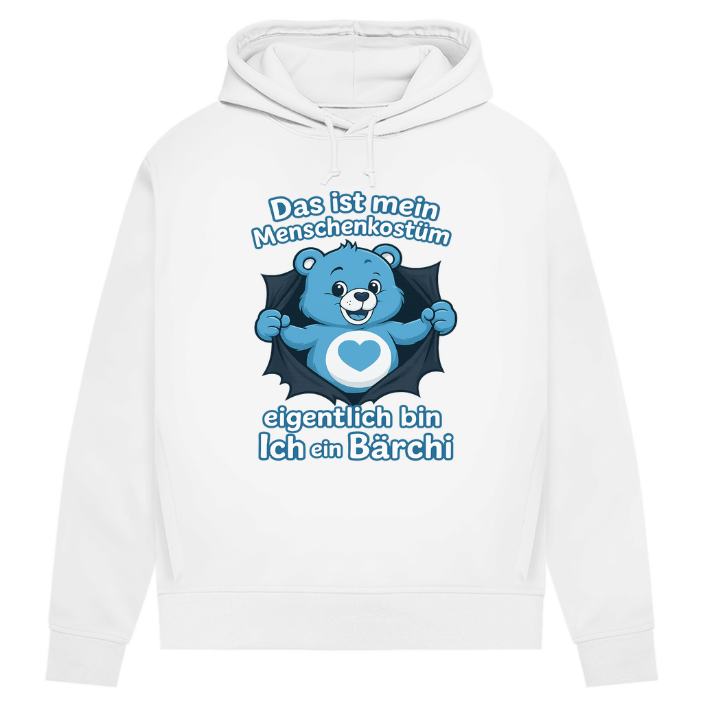 Damen Premium Bio Hoodie Menschenkostüm eigentlich bin ich ein Bärchi White