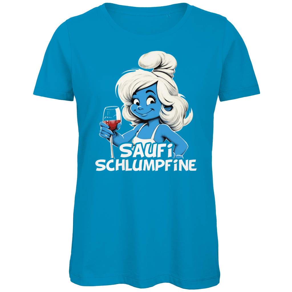 Saufi Schlumpfine Grafik - Damen Premium Bio T-Shirt Atoll