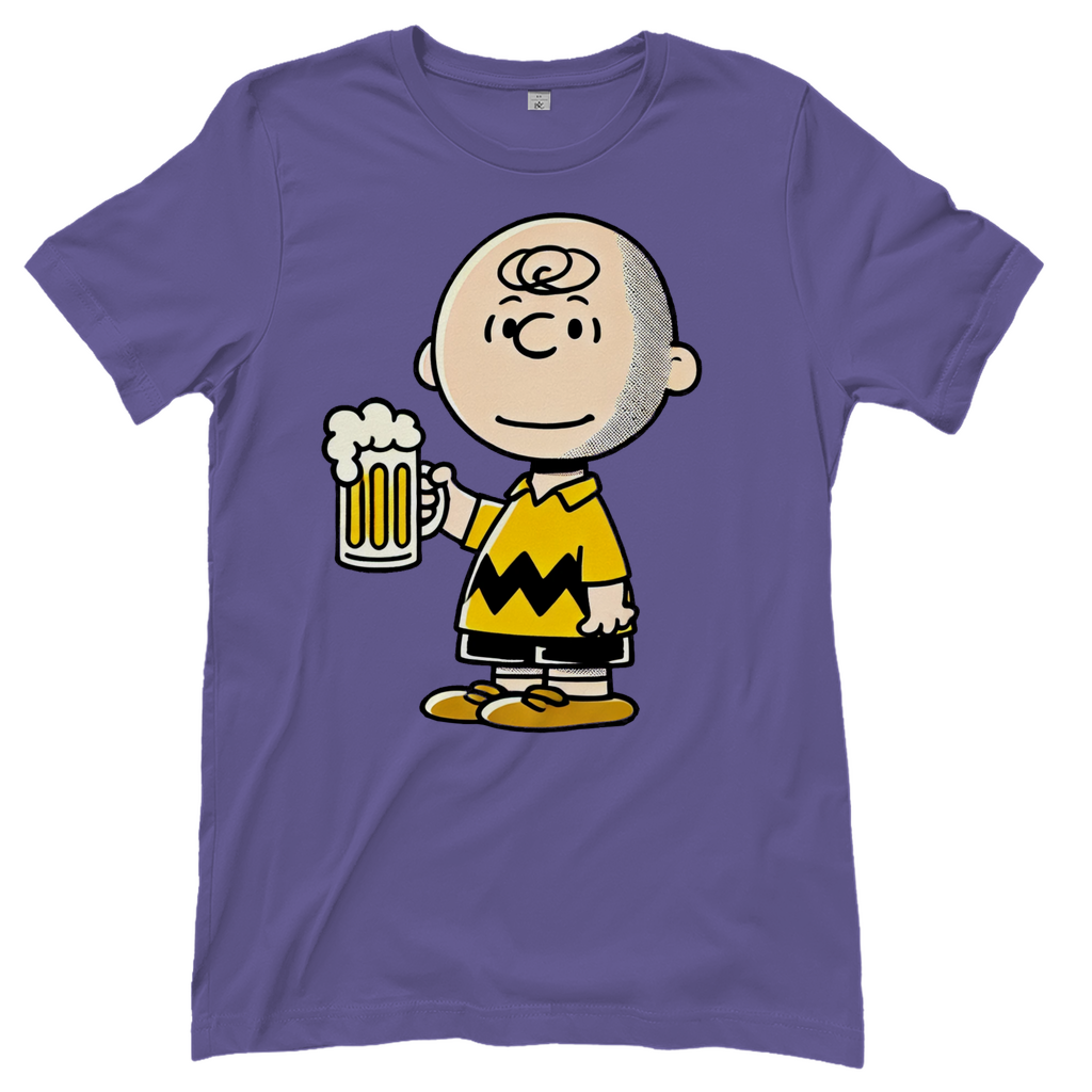 Charly Brown mit Bier - Die Peanuts - Damenshirt Millennial Lilac