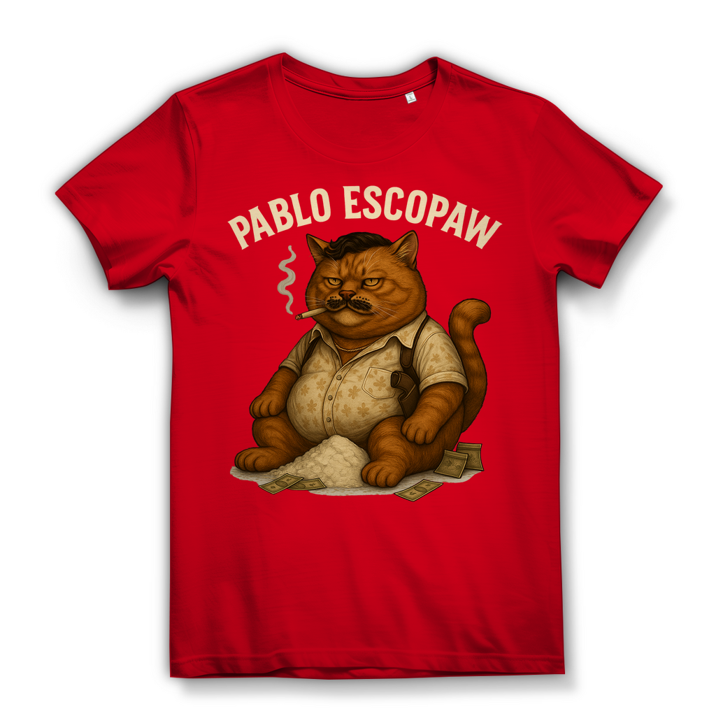 Pablo Escopaw Katze Mafia Escobar - Damen Premium Bio T-Shirt Red