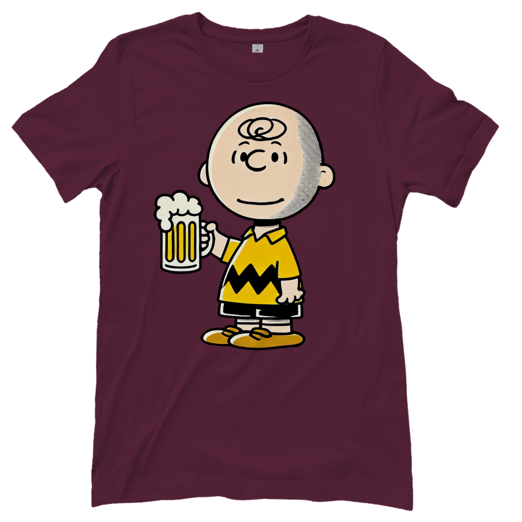 Charly Brown mit Bier - Die Peanuts - Damenshirt Burgundy