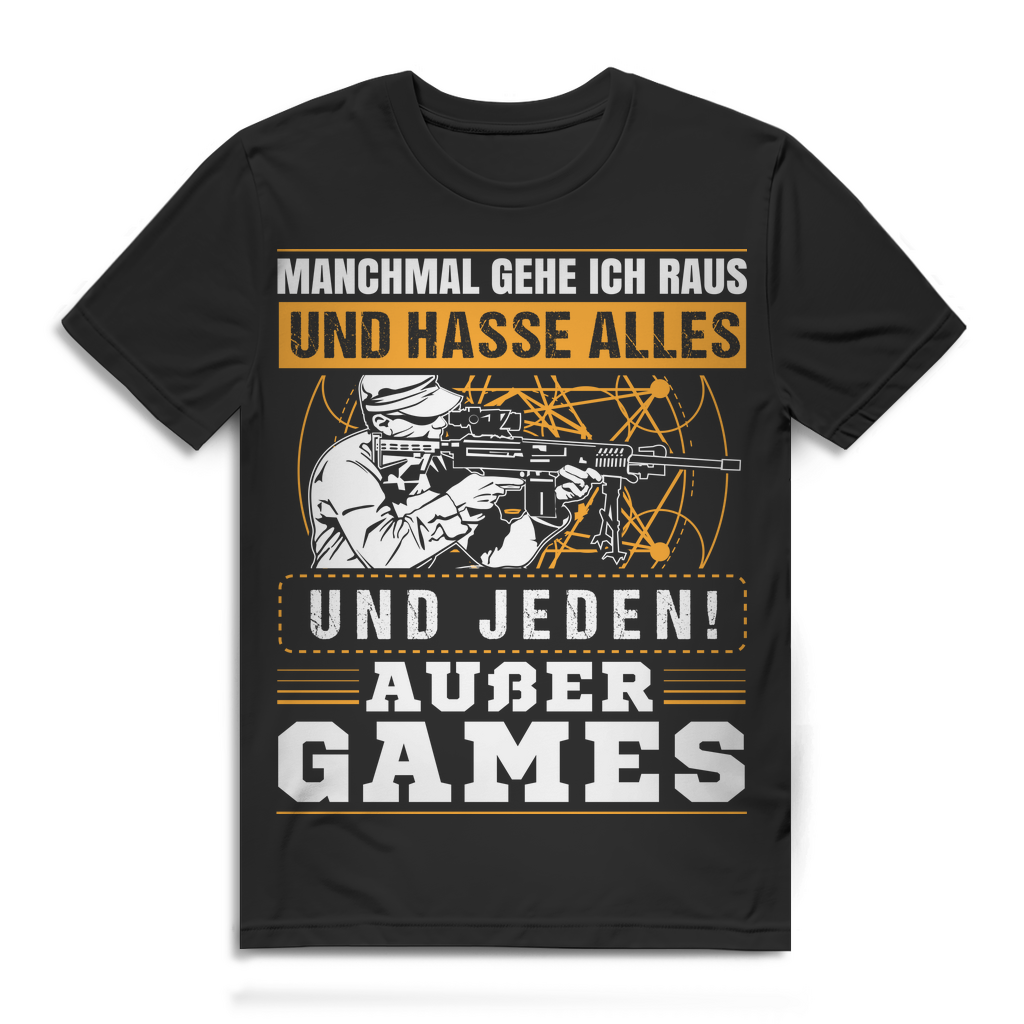 Manchmal hasse ich alles – Gaming T-Shirt für Männer mit Zockerherz Black
