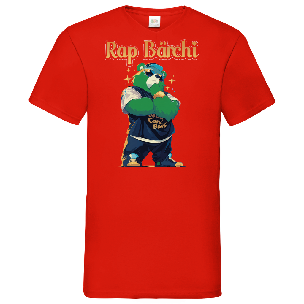 Rap Bärchi - Glücksbärchi - Herren V-Neck Shirt Red