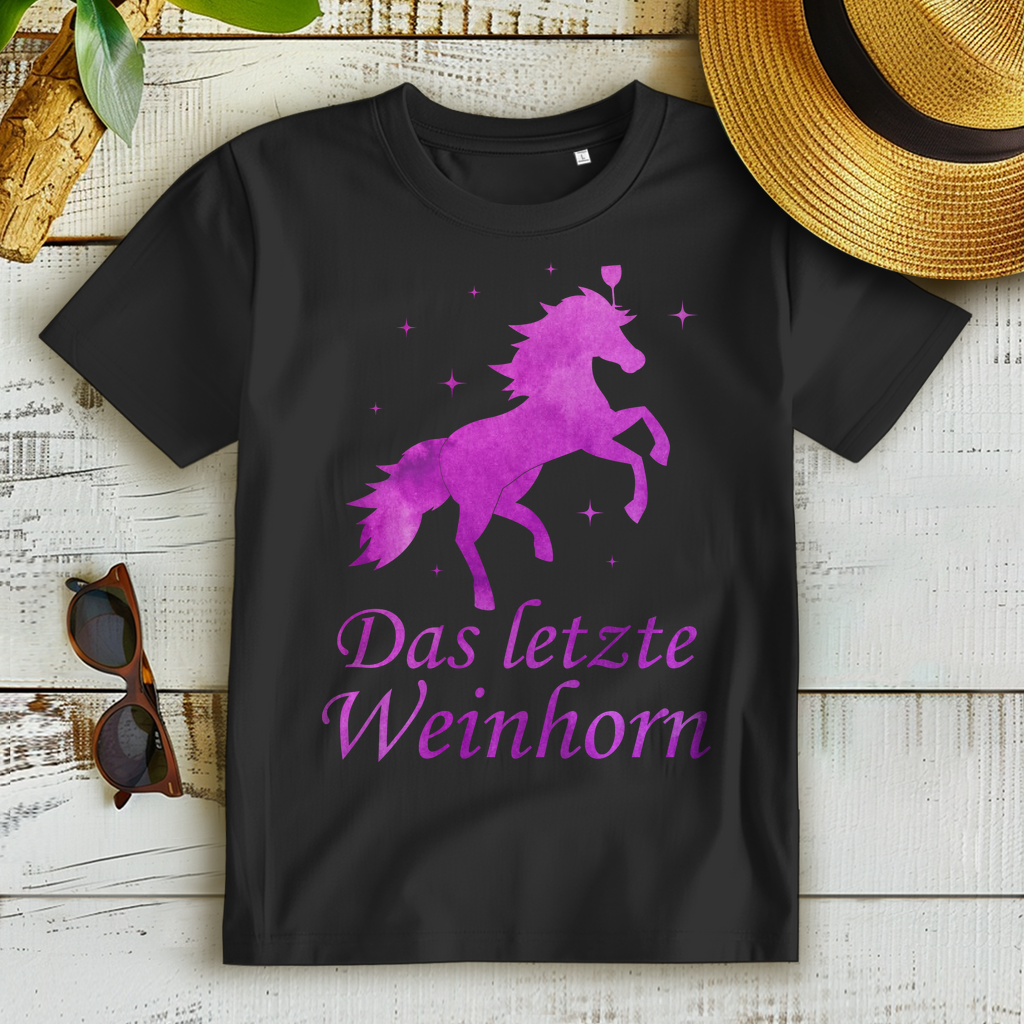 Das letzte Weinhorn Wein Einhorn Pferd Weinliebhaberin Weintrinkerin - Damen Premium Bio T-Shirt