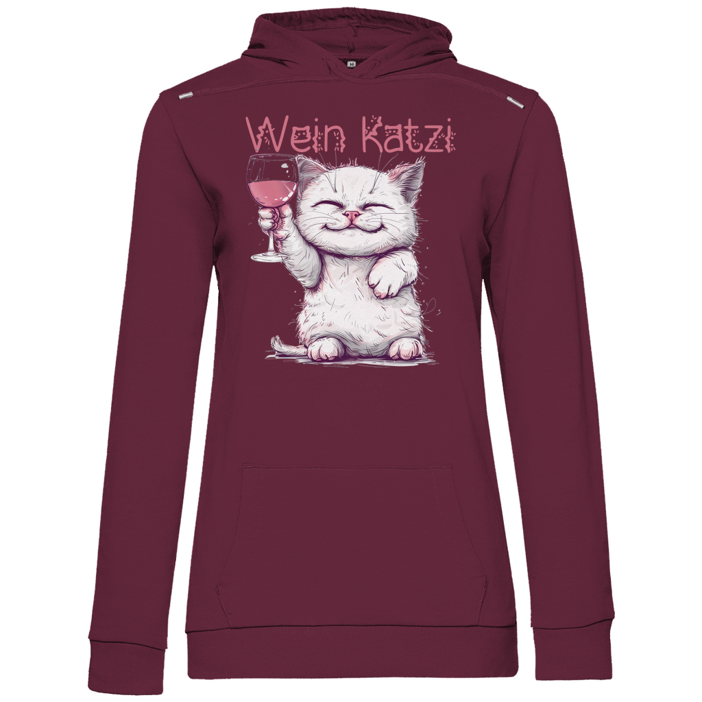 Wein Katzi Katze - Damen Hoodie Wine