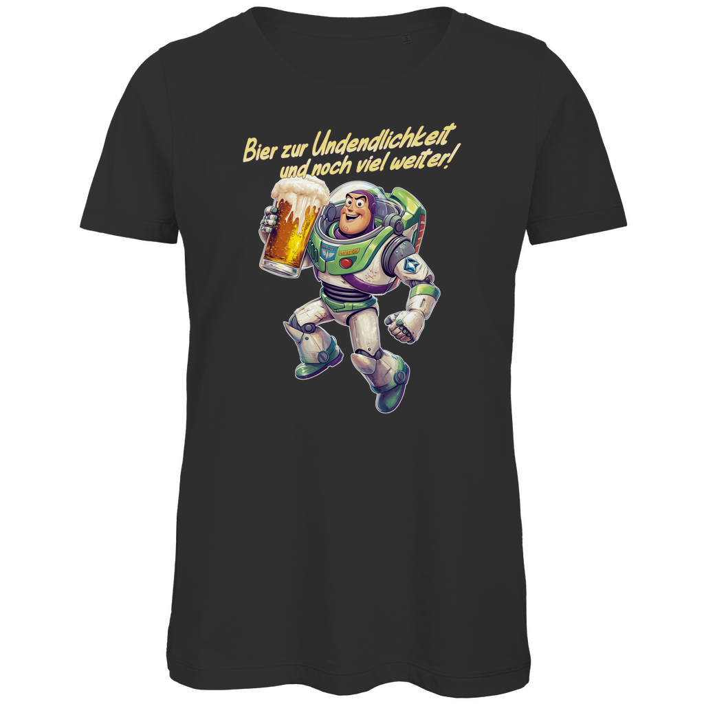 Bier zur Unendlichkeit und noch viel weiter - Buzz Lightyear Toy Story - Damen Premium Bio T-Shirt Black