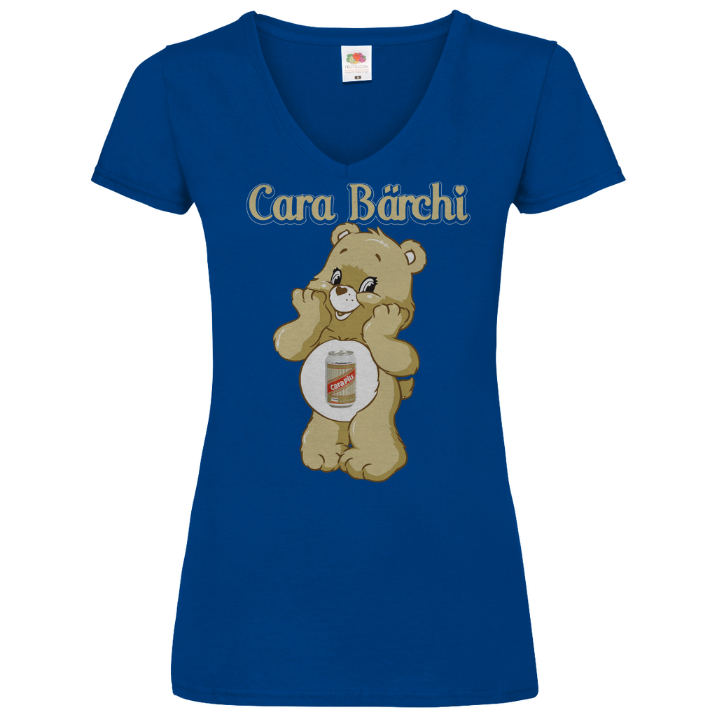 Cara Bärchi - Glücksbärchi - V-Neck Damenshirt Royal Blue