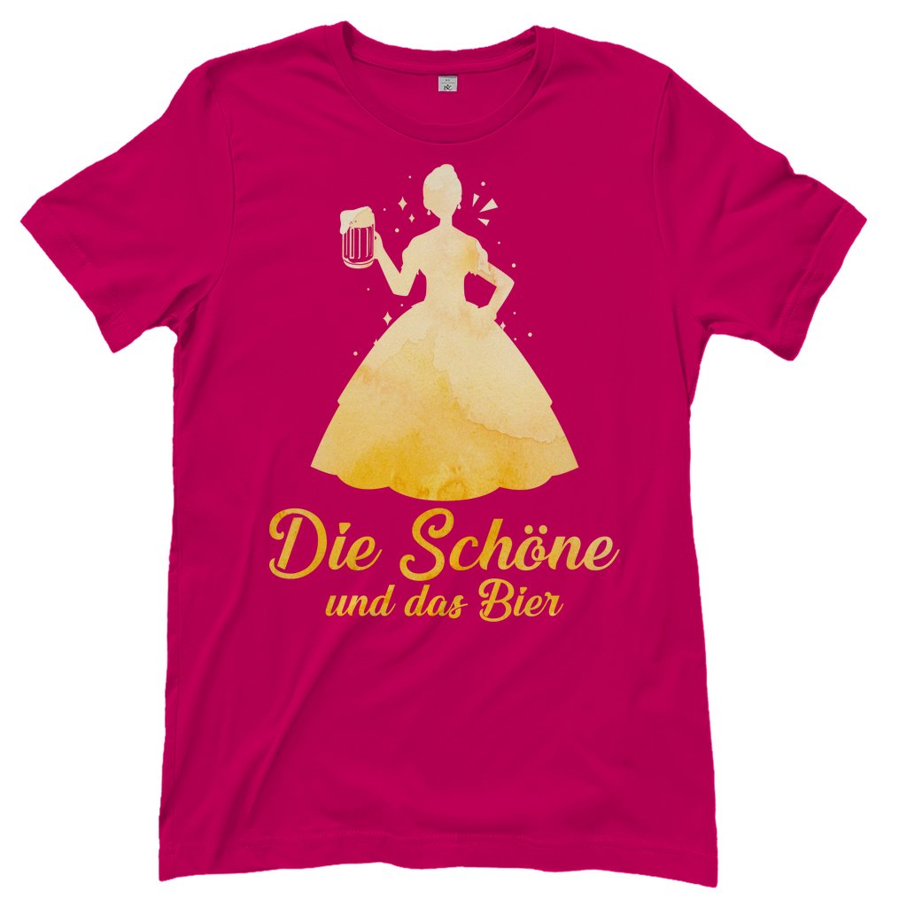 Die schöne und das Bier - Prinzessin Aquarell - Damenshirt
