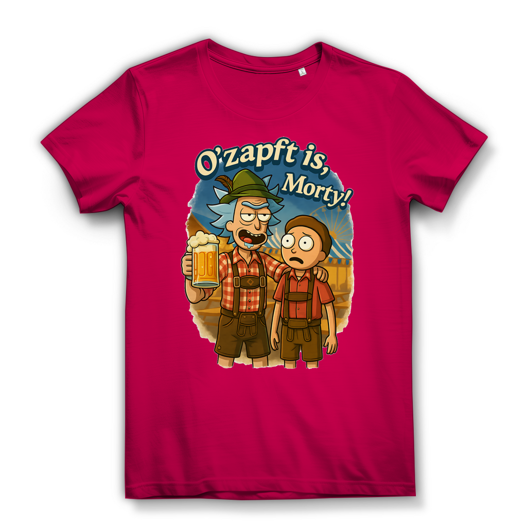 O´Zapft is Morty! Rick & Morty Oktoberfest Bier - Damen Premium Bio T-Shirt Fuchsia