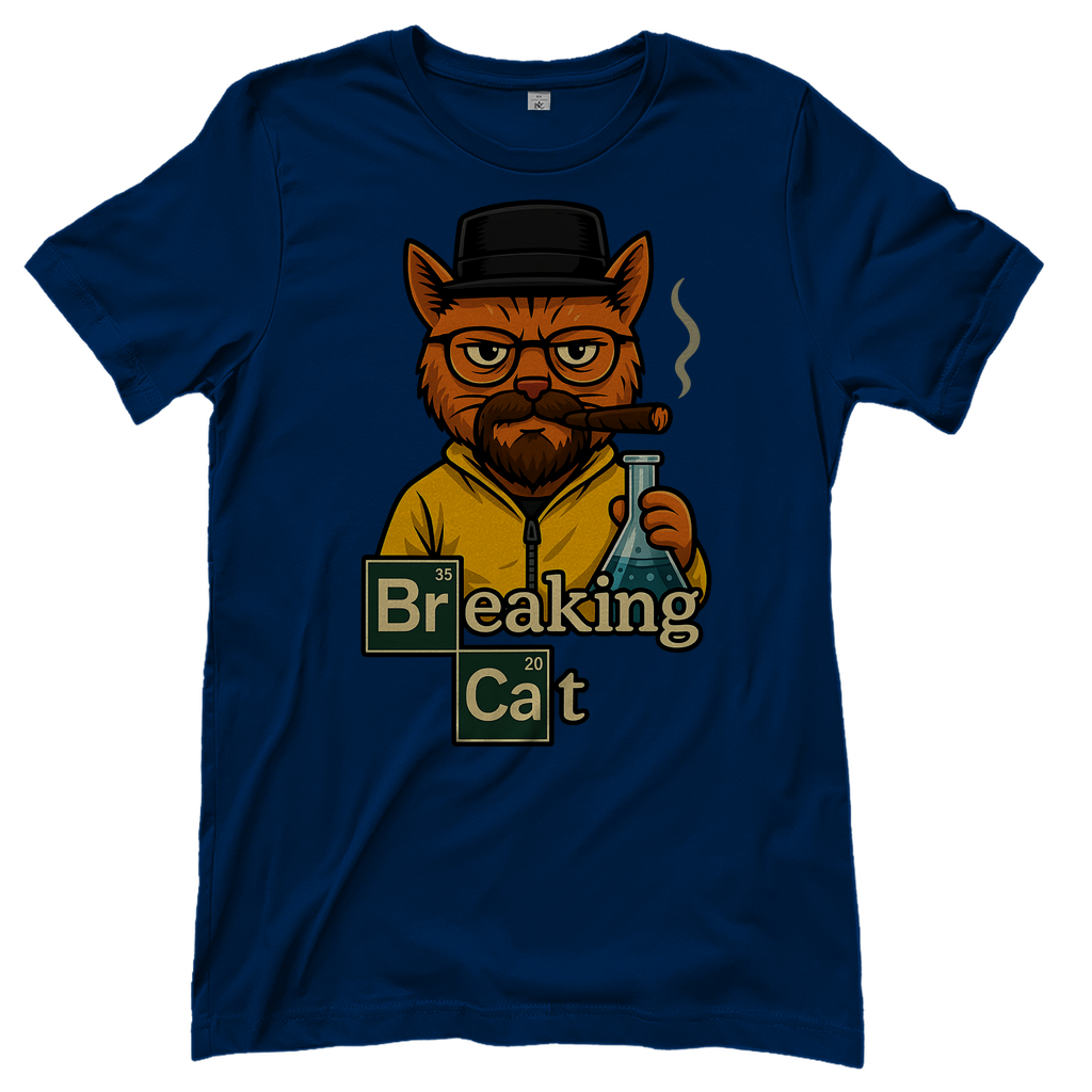 Breaking Bad Breaking Cat Katze - Damen T-Shirt Navy