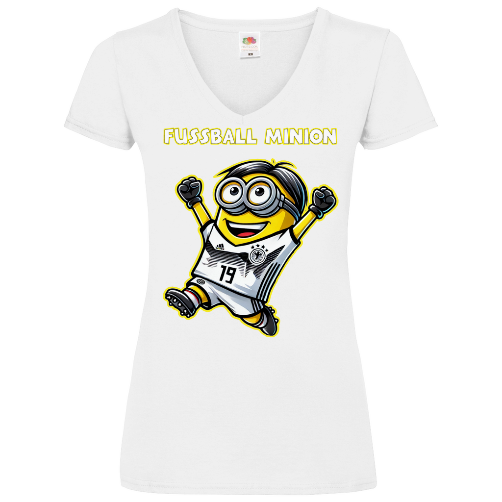 Fussball Minion - V-Neck Damenshirt