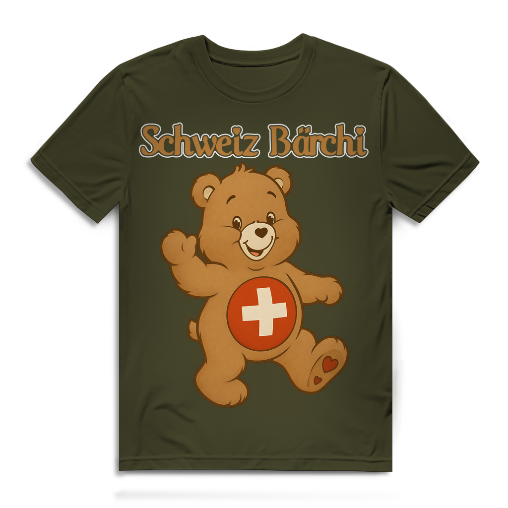 Schweiz Bärchi - Glücksbärchi - Herren Premium Bio T-Shirt Khaki