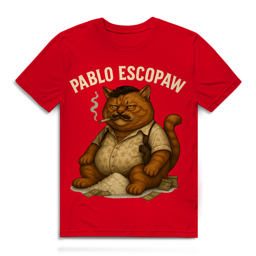 Pablo Escopaw Katze Mafia Escobar - Herren Premium Bio T-Shirt Red