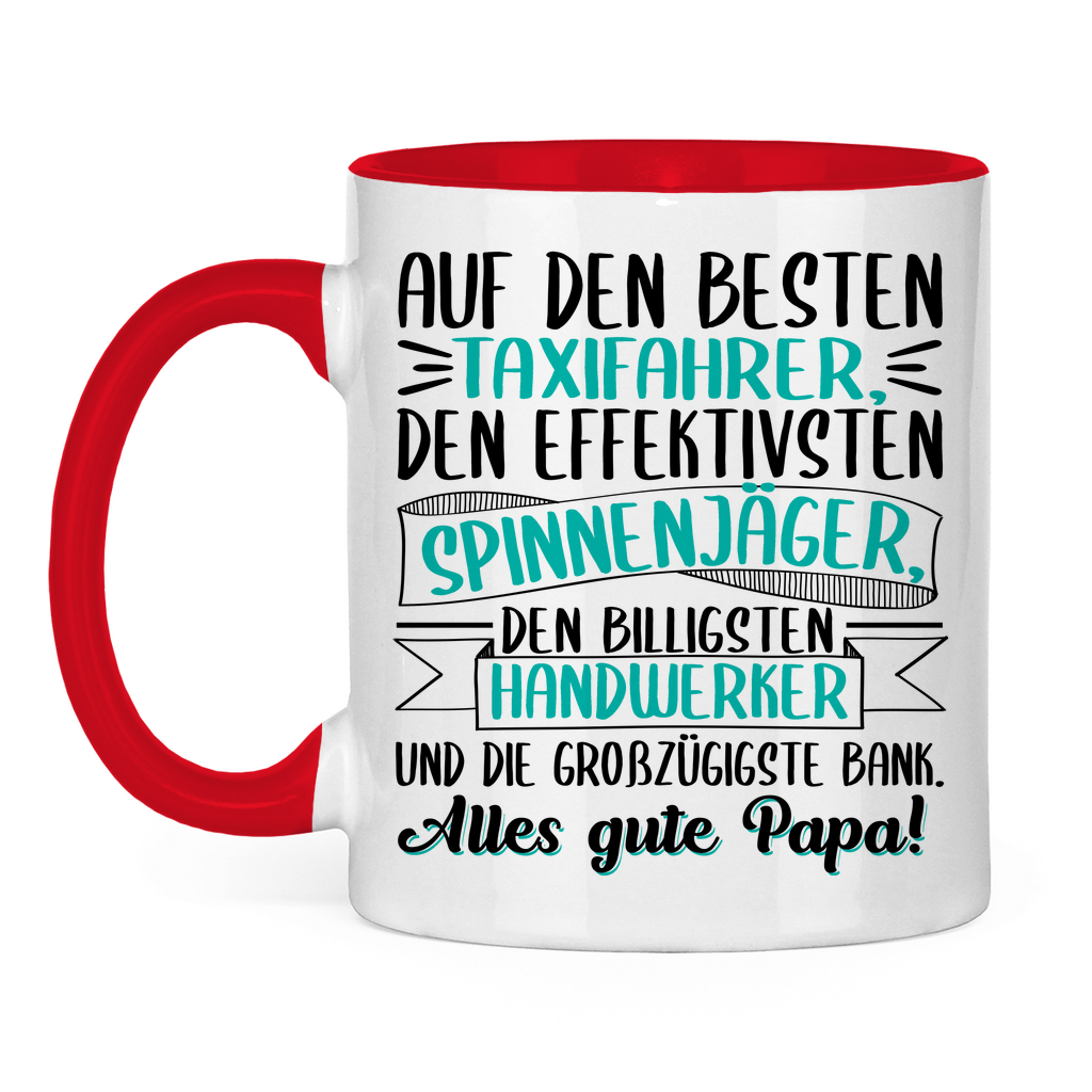Auf den besten. Alles gute Papa! - Tasse zweifarbig Red