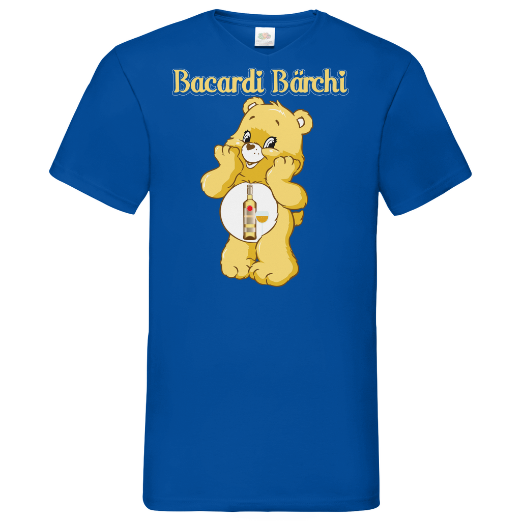 Bacardi Bärchi - Glücksbärchi - Herren V-Neck Shirt Royal Blue