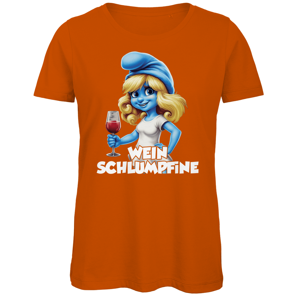 Wein Schlumpfine Grafik - Damen Premium Bio T-Shirt Urban Orange