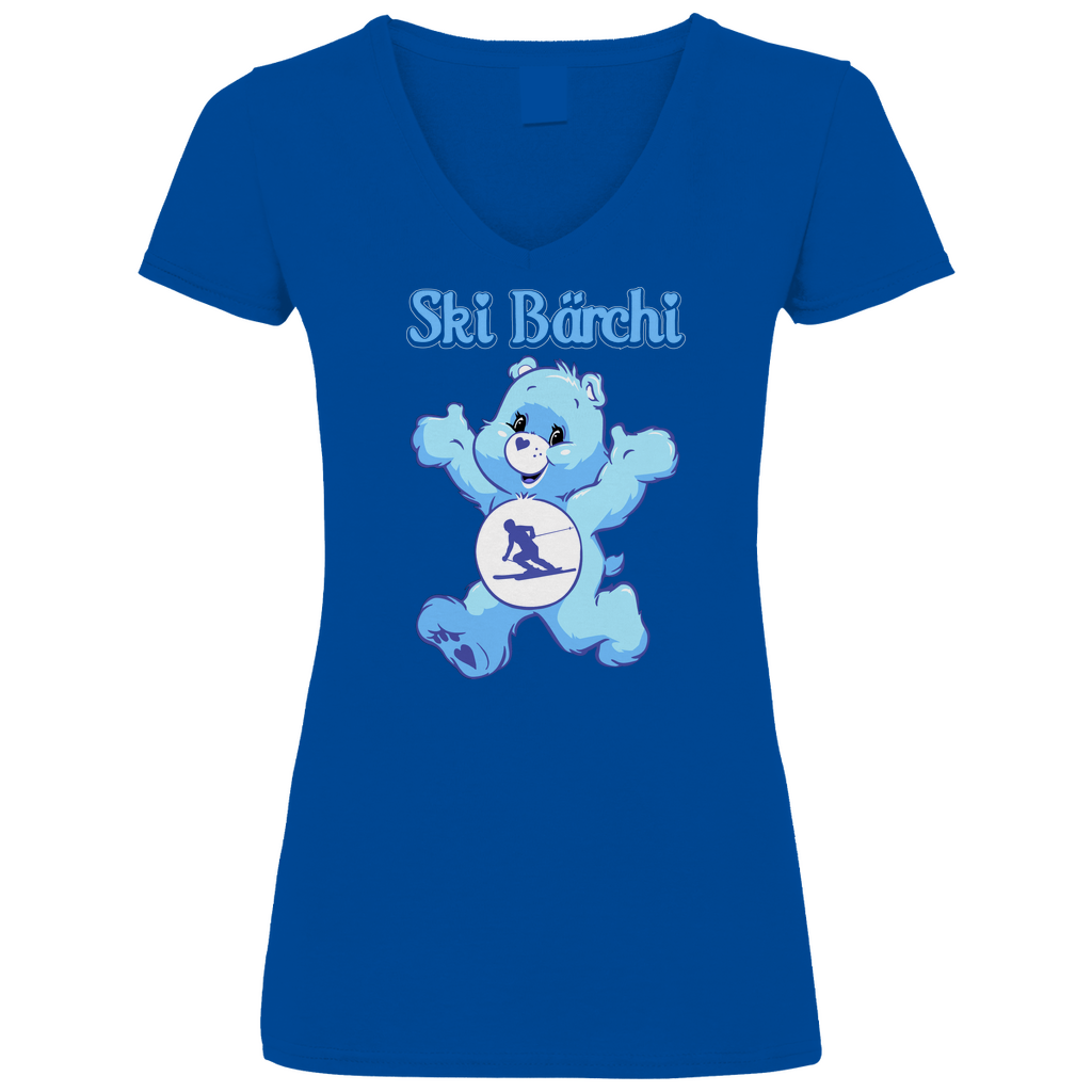 Ski Bärchi - Glücksbärchi - V-Neck Damenshirt Royal Blue XL