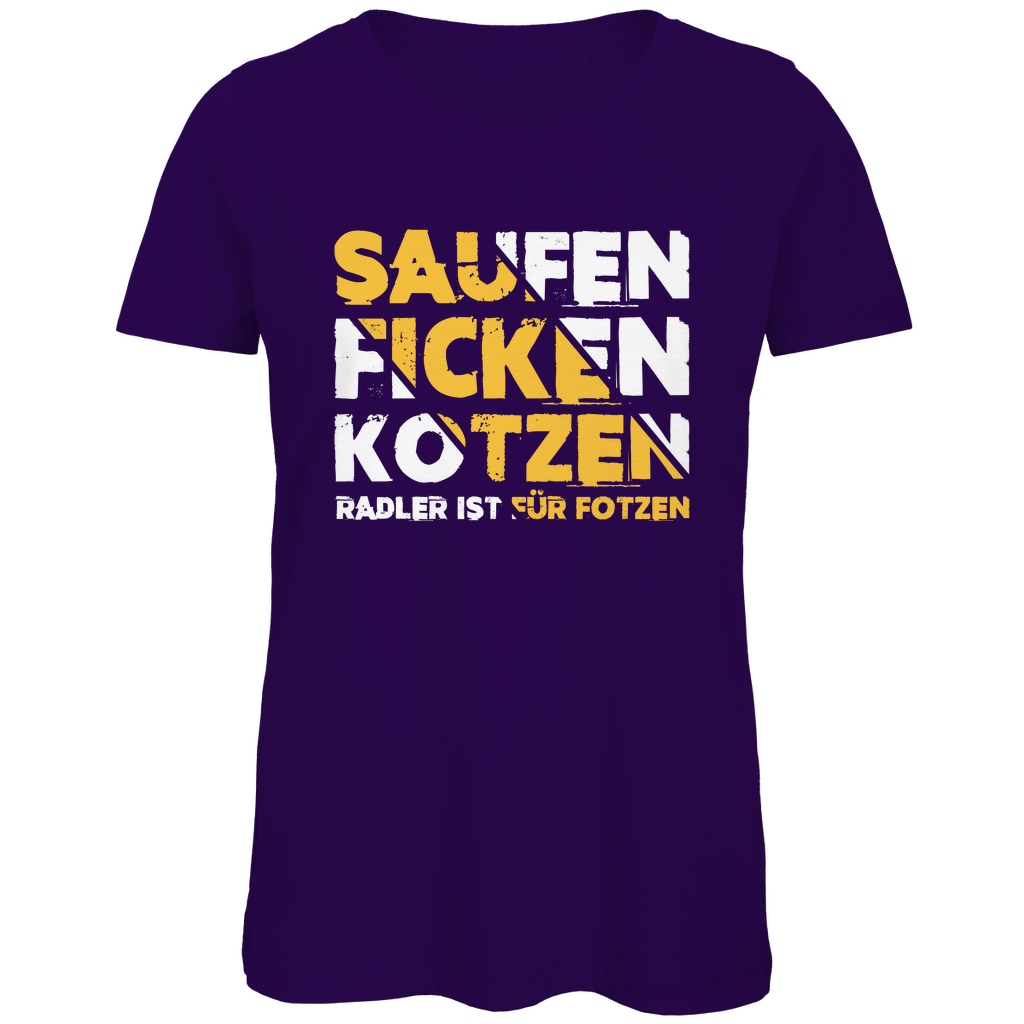 Saufen Ficken Kotzen Radler ist für Fotzen - Damen Premium Bio T-Shirt Urban Purple