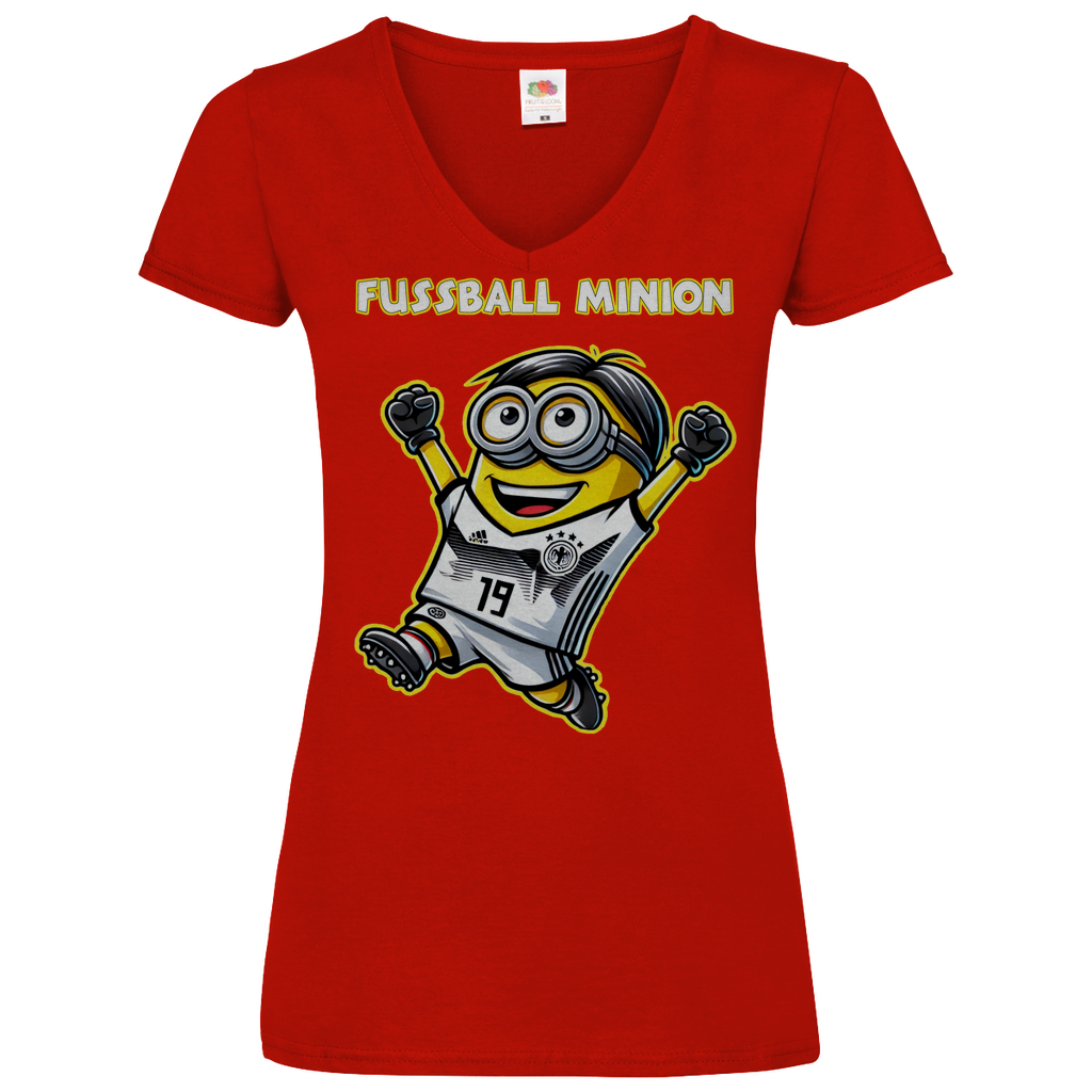 Fussball Minion - V-Neck Damenshirt